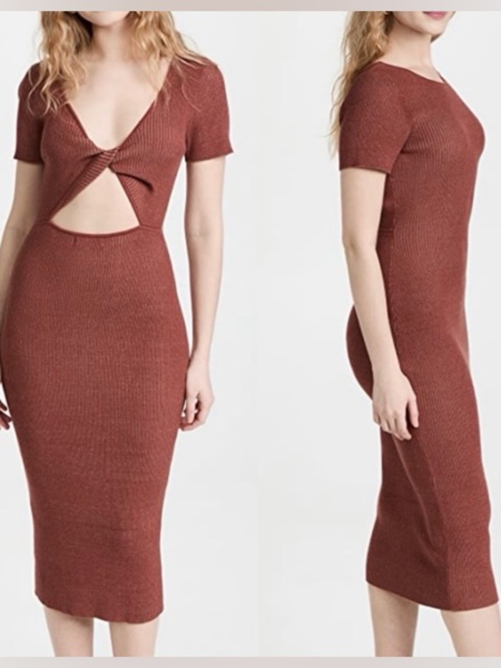 Naadam ribbed reversible twist dress